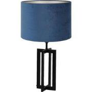 Tafellamp Mace/Velours - Zwart/Blauw - Ø30x56cm