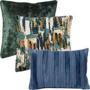 KUSSENSET | 3-delig | groen, blauw | Hoii | inclusief binnenkussens