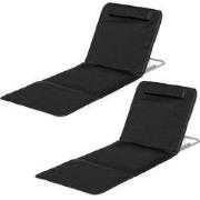 2 stuks Opvouwbare Ligstoelen voor Strand met Verstelbare Rugleuning, ...