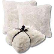 VOORDEELSET - 3-delig - Zaya & Lize - 2 sierkussens 45x45 cm - 1 plaid...