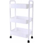 Decopatent - Smal Keukenrek opbergrek 3 laags op Wieltjes met Vakken -...