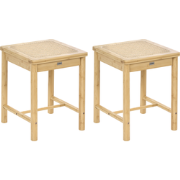 EVIRES - Set van 2 krukken - Lichtbruin - Bamboehout