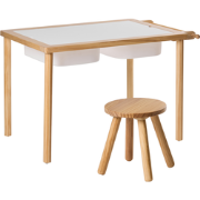 KEMPSEY - Kindertafel en stoel set - Lichtbruin - Dennenhout