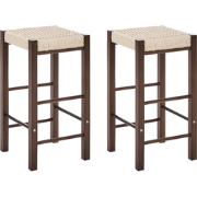 EMBRUN - Set van 2 barkrukken - Donkerbruin - Rubberhout