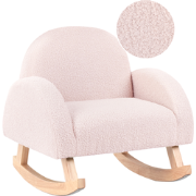 HUG - Schommelstoel voor kinderen - Pastelroze - Bouclé