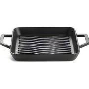Gietijzeren grillpan vierkant 25 x 25 cm