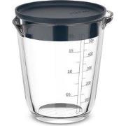 Glas maatbeker Chef it 500 ml met deksel navy
