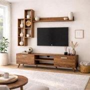 TV Meubel Set Iona Walnoot Melamine 180x48,6x35 cm