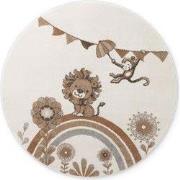 Villeroy & Boch Boho Kids Rond Vloerkleed Leeuw Rond Creme Multicolor-...