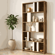 Boekenkast Lima Walnoot Wit Melamine 90x180x20 cm