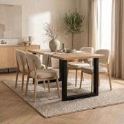 Eettafel Lenzo Rustiek Eiken - Zwarte U-poot