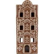 Clayre & Eef Waxinelichthouder Gingerbread house 7x7x19 cm Bruin Porse...