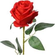 Clayre & Eef Kunstbloem Roos 50 cm Rood Katoen