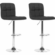 MARION - Barkruk verstelbaar - Zwart - Polyester