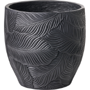 BAIYUN - Bloempot - Zwart - 42 x 42 x 42 cm - Klei-vezelmengsel