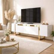 TV Meubel Wit Yildiz 180x50x30 - Gouden Frame