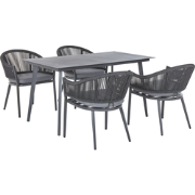 MILETO  - Tuinset voor 4 - Donkergrijs - Aluminium