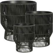 Mica Decorations Peta Bloempot op Standaard voor Buiten – Set van 3 – ...