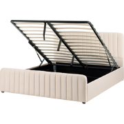 LUNAN - Bed met opbergruimte - Beige - 160 x 200 cm - Fluweel