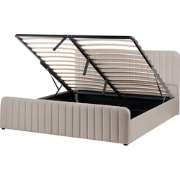 LUNAN - Bed met opbergruimte - Taupe - 180 x 200 cm - Polyester