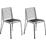 CHIEVE - Set van 2 tuinstoelen - Zwart - Staal
