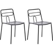 AGEROLA - Set van 2 tuinstoelen - Zwart - Staal