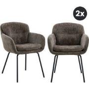 2x Eetkamerstoel Livia - Donkerbruin