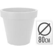 Bloempot rond 80 x 70 cm wit