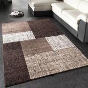 Laagpolig Modern Vloerkleed Modilia - Geblokt - Bruin - 140x200 cm