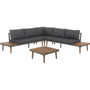 CORATO - Loungeset voor 5 - Donkergrijs - Acaciahout