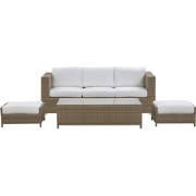 BELLUNO - Loungeset voor 5 - Wit - PE rotan