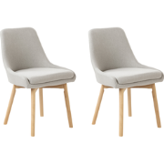 MELFORT - Eetkamerstoel set van 2 - Lichtgrijs - Polyester