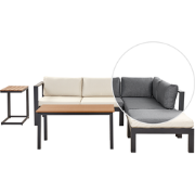 MESSINA - Loungeset voor 5 - Zwart/Beige/Grijs - Aluminium