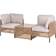 OMEGANA - Loungeset 2-zits - Lichtbeige - PE rotan