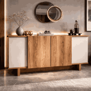 Modern Dressoir Zand-Walnootlook Melamine Diana 180 cm