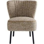 fauteuil van karamelkleurige stof GINA