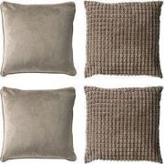 KUSSENSET - 4-delig - Texture Harmony - 45x45 cm - inclusief binnenkus...