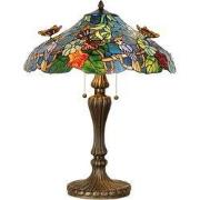 Lumilamp Tiffany Tafellamp Ø 52x65 cm Blauw Groen Glas Vlinder