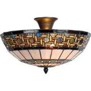 Lumilamp Plafondlamp Tiffany Ø 40x23 cm Bruin Beige Metaal