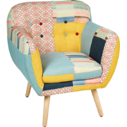 MELBY - Chesterfield fauteuil - Multicolor - Polyester