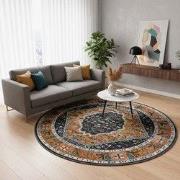 Picasso Paloma Rond Vintage Vloerkleed - Multi / Geel - Laagpolig- 160...