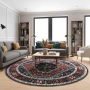 Picasso Paloma Rond Vintage Vloerkleed - Terra / Oranje - Laagpolig- 2...