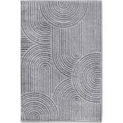 Elle Decoration Japandi Hoogpolig Vloerkleed  Grijs- 80x120 CM