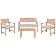 FIAMES - Loungeset 4-zits - Grijs - Gecertificeerd acaciahout