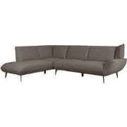 LABEL51 Hoekbank Pesaro - Bruin - Boucle - Links Voorstaand
