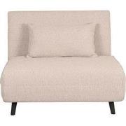 LABEL51 Slaapbank Single - Naturel - Boucle - Single | Zwarte Poot