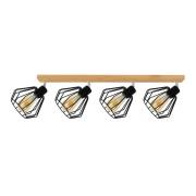 Envostar - Vento 4 Plafondlamp Black/Oak