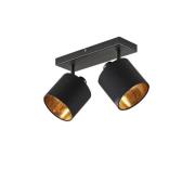 Lindby - Vasilia 2 Plafondlamp Black/Gold