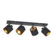 Lindby - Darima 4 Plafondlamp Black/Gold