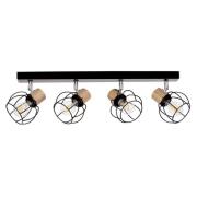 Envostar - Fence 4 Plafondlamp Black/Chrome/Wood